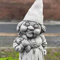 Cute Concrete Gnome Sculpture Garden Pixie Figurine Outdoor Stone Statue Handcrafted Lawn Ornament Cement Art Lover Gift - thumbnail 2