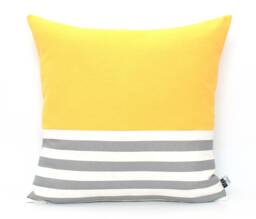Lemon Yellow & Grey Colorblock Pillow Covers All Sizes, Home Gifts For You - thumbnail 1