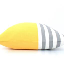 Lemon Yellow & Grey Colorblock Pillow Covers All Sizes, Home Gifts For You - thumbnail 3