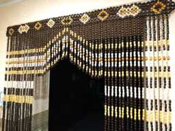 Beaded Door Curtain Handmade Wood Beads, All Sizes