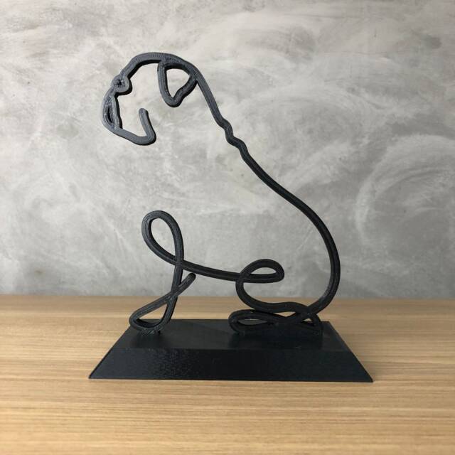 Pug Line Art Sculpture - Minimalist Dog Shelf Decor - image 1
