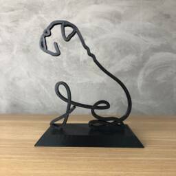 Pug Line Art Sculpture - Minimalist Dog Shelf Decor - thumbnail 1
