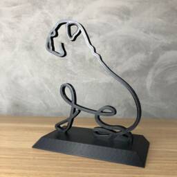 Pug Line Art Sculpture - Minimalist Dog Shelf Decor - thumbnail 3
