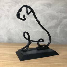 Pug Line Art Sculpture - Minimalist Dog Shelf Decor - thumbnail 2