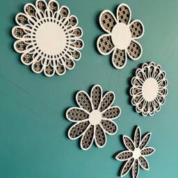 Rattan Flower, Rattan Wall Art, Nursery Decor, 6 Petal Daisy, Wooden Names, Personalised Gift, New Baby Gift - thumbnail 3