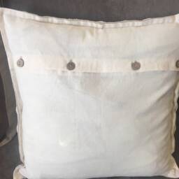 Crochet Lace Pillow Cover Rustic Cottage Chic Throw Cushion - 16x16'' - thumbnail 4