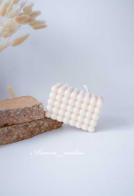 Bubble Cube Candle Handmade Soy & Beeswax, Home Decor - image 1