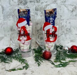 Personalized Christmas Hot Chocolate Mug, Glass Eve Gift - thumbnail 1