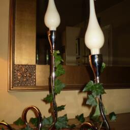 Romantic Trendy Danish Nickle Candle Stand & Teardrop - thumbnail 2