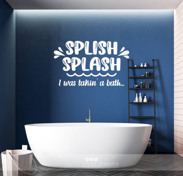 Splish Splash Takin' A Bath Bathroom Wall Decal - Vinyl Sticker Art Home Decor - image 1