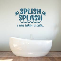 Splish Splash Takin' A Bath Bathroom Wall Decal - Vinyl Sticker Art Home Decor - thumbnail 3