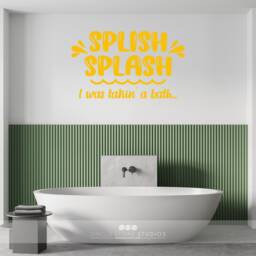 Splish Splash Takin' A Bath Bathroom Wall Decal - Vinyl Sticker Art Home Decor - thumbnail 2