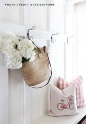 Farmhouse Bicycle Flower Pillow Cover Rustic Linen Throw - thumbnail 3