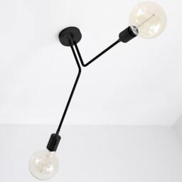 Sira - Mid Century Modern Brass Two-Light Ceiling Lamp - thumbnail 4