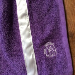Monogram Princess Baby Towel Wrap - Purple Terry Cloth - thumbnail 2