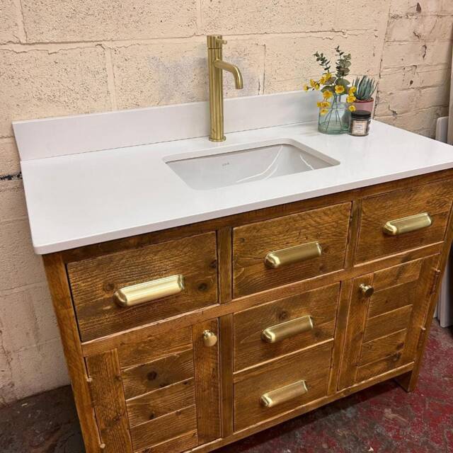 Broadway Quartz - Handmade Reclaimed Timber Bathroom Furniture - image 1