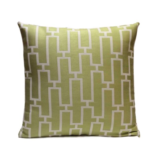 White & Lime Green Pillow, Throw Pillow Cover, Decorative Cushion Pillowcase, Cotton Blend, Indoor Outdoor - image 1