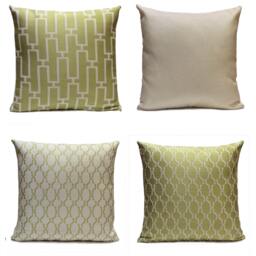White & Lime Green Pillow, Throw Pillow Cover, Decorative Cushion Pillowcase, Cotton Blend, Indoor Outdoor - thumbnail 3
