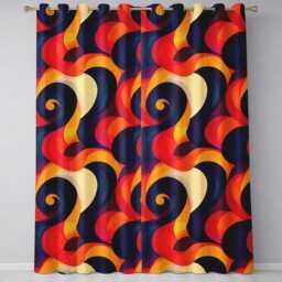 Deep Color Gradient Waves Abstract Flow Seamless Pattern Readymade Eyelet Ring Top Thermal 100% Blackout Curtains - thumbnail 2