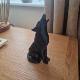 Minimalist Howling Wolf Statue - Modern Art Decor - thumbnail 2