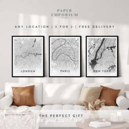 Personalised Map Poster - 3 For 2, Custom Coordinates Print, City Wall Art, Any Location Gift Print - thumbnail 3