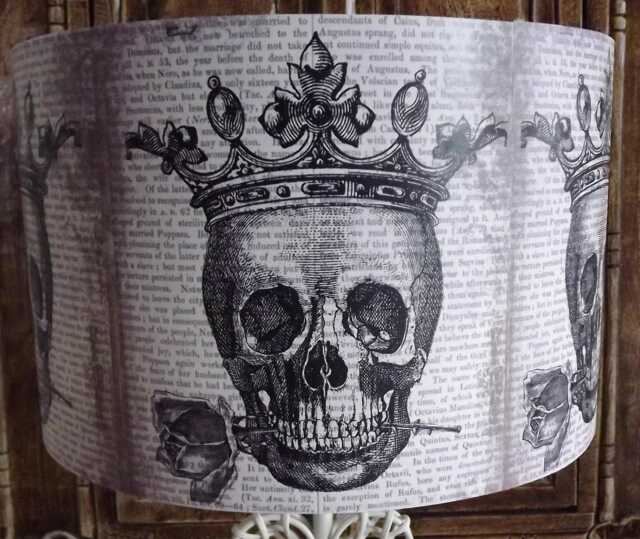 Skull Crown Lampshade Gothic By Fatta Da Mamma Free Gift - image 1