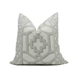 Schumacher - Zanzibar Trellis Cloud Elsie De Wolfe Inspired Designer Cushion Cover Handmade Throw Pillow Luxury Home D??cor - thumbnail 1