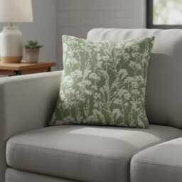 Ashley Wilde Wychwood Forest Green Cushion Cover, Cotton Throw Pillow , Handmade UK - thumbnail 2