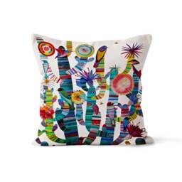 African Style Cushion Cover, Colourful Elephant Pillow Case, Giraffe Kids Room Decor, Flamingo Botanical Home Textiles, Housewarming Gift - thumbnail 3