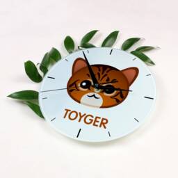 A Clock With A Toyger Cat. New Collection The Cute Art-Dog Cat - thumbnail 2