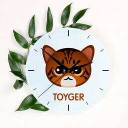 A Clock With A Toyger Cat. New Collection The Cute Art-Dog Cat - thumbnail 1