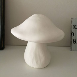 Set Of 2 Ceramic Garden Mushrooms, Ready To Paint, Bisque Figurines, Paint Lovers, Outdoor Decor, Decoration, Gift, Easter - thumbnail 3