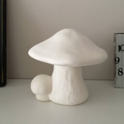 Set Of 2 Ceramic Garden Mushrooms, Ready To Paint, Bisque Figurines, Paint Lovers, Outdoor Decor, Decoration, Gift, Easter - thumbnail 4