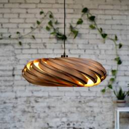 Large Hanging Lamp Made Of Walnut Wood. Handmade Wooden From Cologne Studio - thumbnail 3