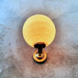 Handmade Porcelain Wall Sconce Carved Texture, Solid Brass Arm - thumbnail 3