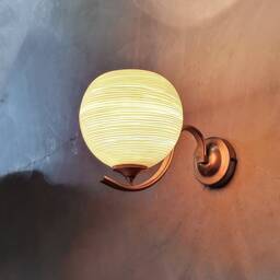 Handmade Porcelain Wall Sconce Carved Texture, Solid Brass Arm - thumbnail 4