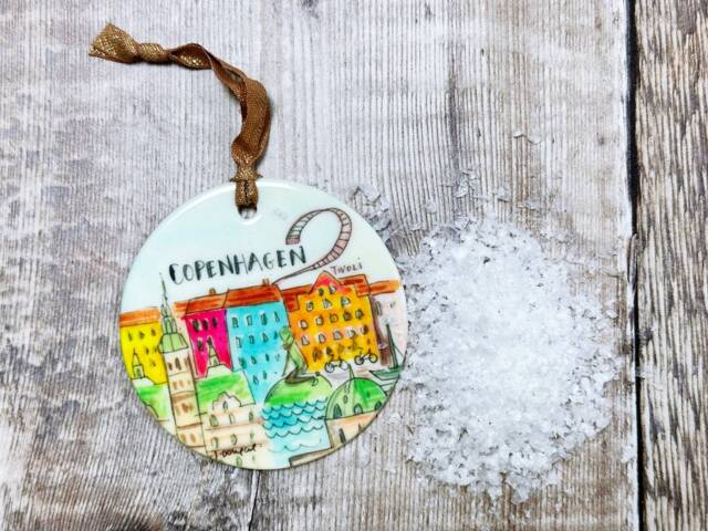 Copenhagen Landmarks Cute Ceramic Hanging Decoration Christmas - image 1