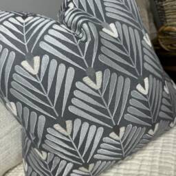 Art Deco Cushion Cover, Decorative Grey Pillow Modern Cover For Sofa, Designer Fabric Clifton - thumbnail 3