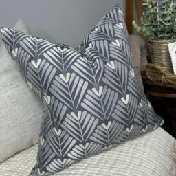 Art Deco Cushion Cover, Decorative Grey Pillow Modern Cover For Sofa, Designer Fabric Clifton - thumbnail 1
