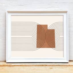 Mid Century Wall Art - Minimalist Utah & Decor, Abstract Mid-Century Modern Prints, State Map Print, Of Print - thumbnail 2