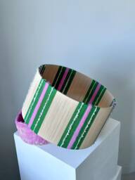 Handwoven Cotton Lampshade Colour Blocked Shade For Chandeliers