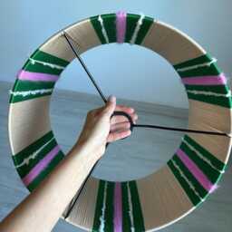 Handwoven Cotton Lampshade Colour Blocked Shade For Chandeliers - thumbnail 3