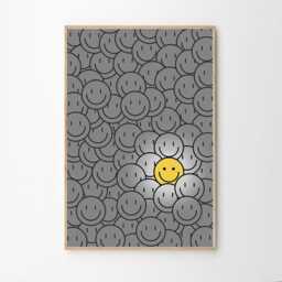 Smiley Face Art Canvas Poster, Trendy Wall Art, Apartment Aesthetic Decor, Retro Home Printed Gift - thumbnail 2