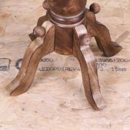 Manka Round Wooden Pedestal Side Table - thumbnail 2
