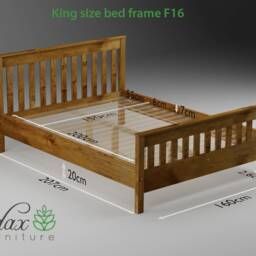 "Nodax Wooden Solid Pine King Size Bed Frame Model ""F16" - thumbnail 3
