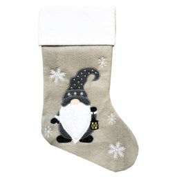 Personalized Embroidered Christmas Stocking Silver Felt, Santa, Snowman - thumbnail 4
