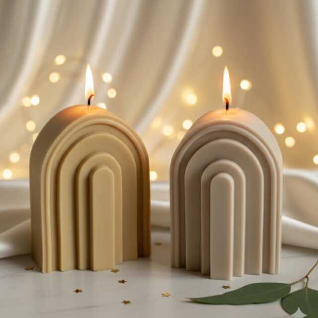 Arch Candle - Rainbow Soy Wax Handmade Decorative Modern Home Decor Valentines Day Gift Mother's - image 1