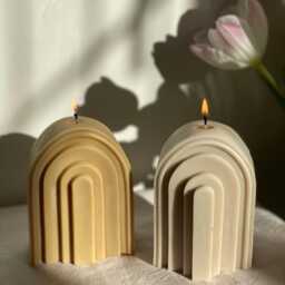 Arch Candle - Rainbow Soy Wax Handmade Decorative Modern Home Decor Valentines Day Gift Mother's - thumbnail 2