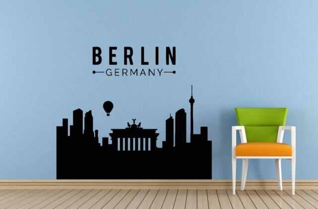 Berlin Germany Capital City View Skyline Wall Decal Vinyl Sticker Mural Room Decor L1685 - image 1