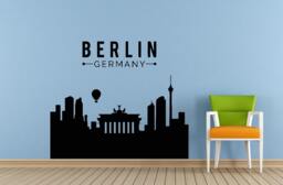 Berlin Germany Capital City View Skyline Wall Decal Vinyl Sticker Mural Room Decor L1685 - thumbnail 1